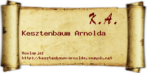 Kesztenbaum Arnolda névjegykártya